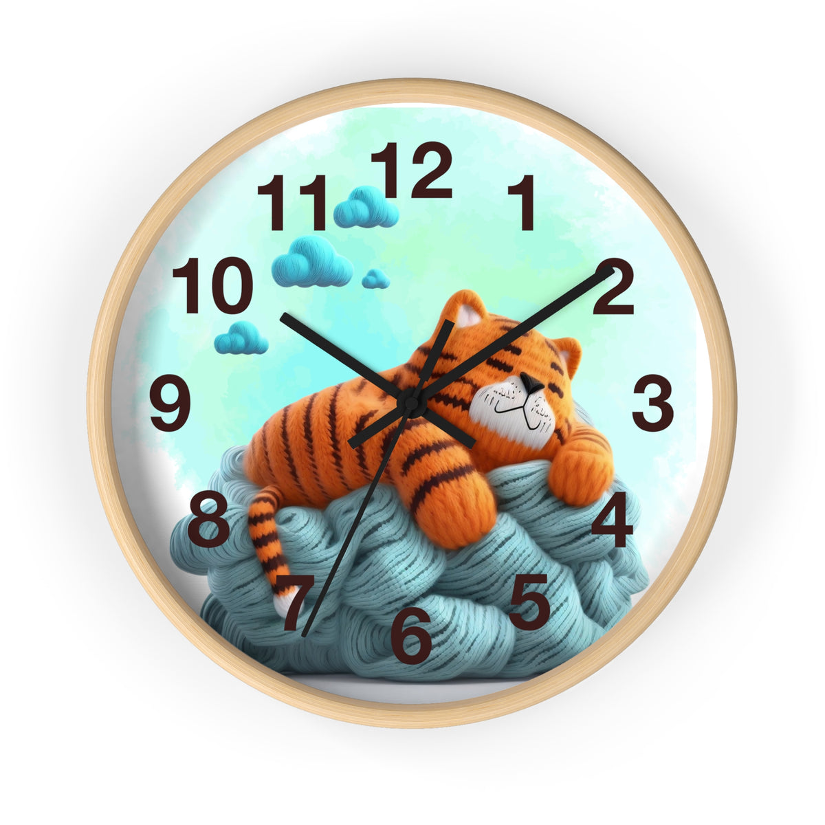 Sleepy Tiger Wall Clock