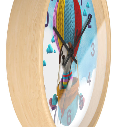 Dog in Hot Air Balloon Wall Clock