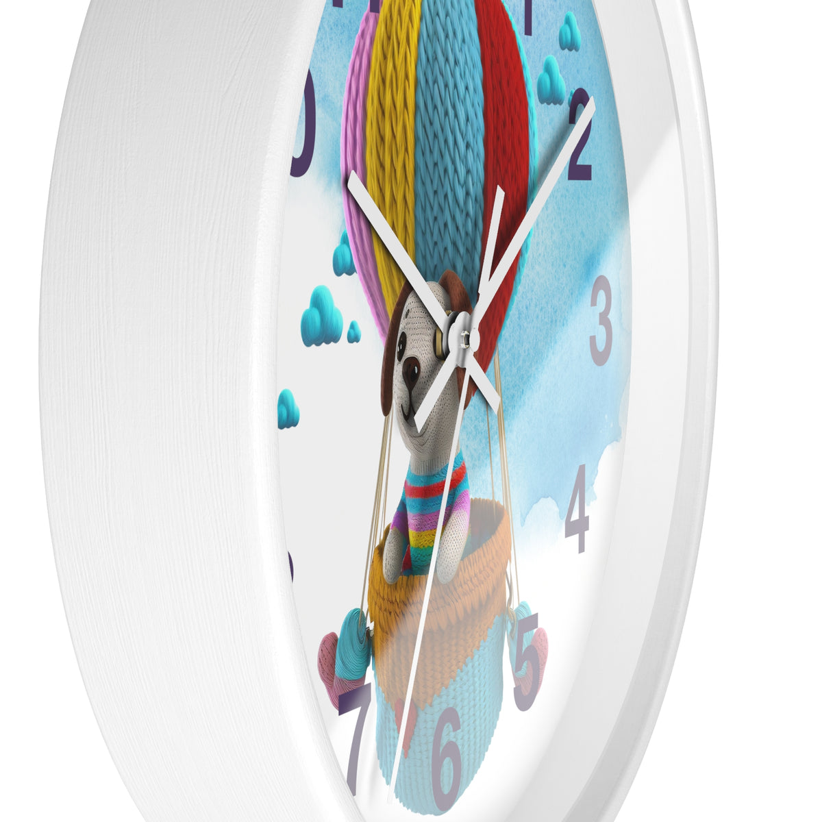 Dog in Hot Air Balloon Wall Clock