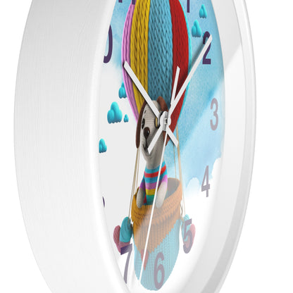 Dog in Hot Air Balloon Wall Clock