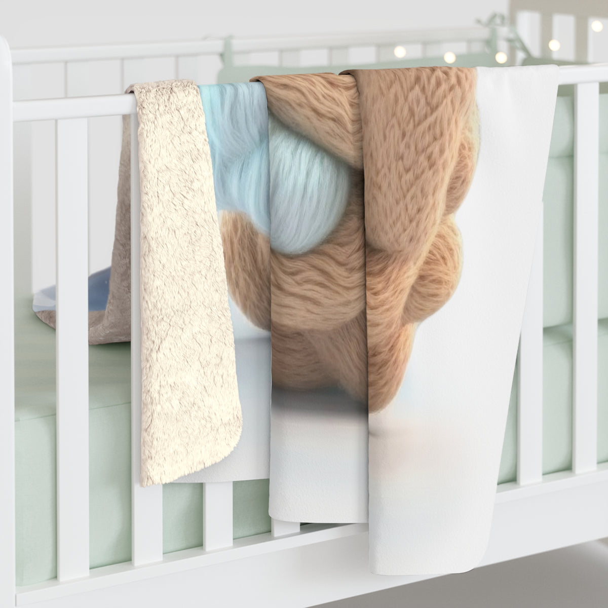 Cozy Sloth Sherpa Fleece Blanket — Cute Knitted Sloth in Galaxy
