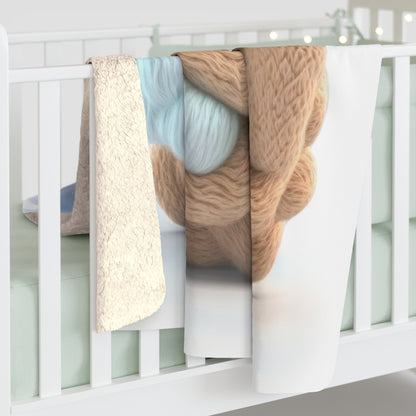 Cozy Sloth Sherpa Fleece Blanket — Cute Knitted Sloth in Galaxy