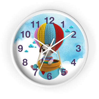 Dog in Hot Air Balloon Wall Clock