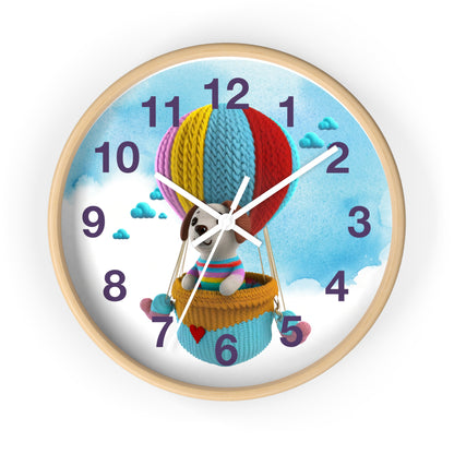 Dog in Hot Air Balloon Wall Clock