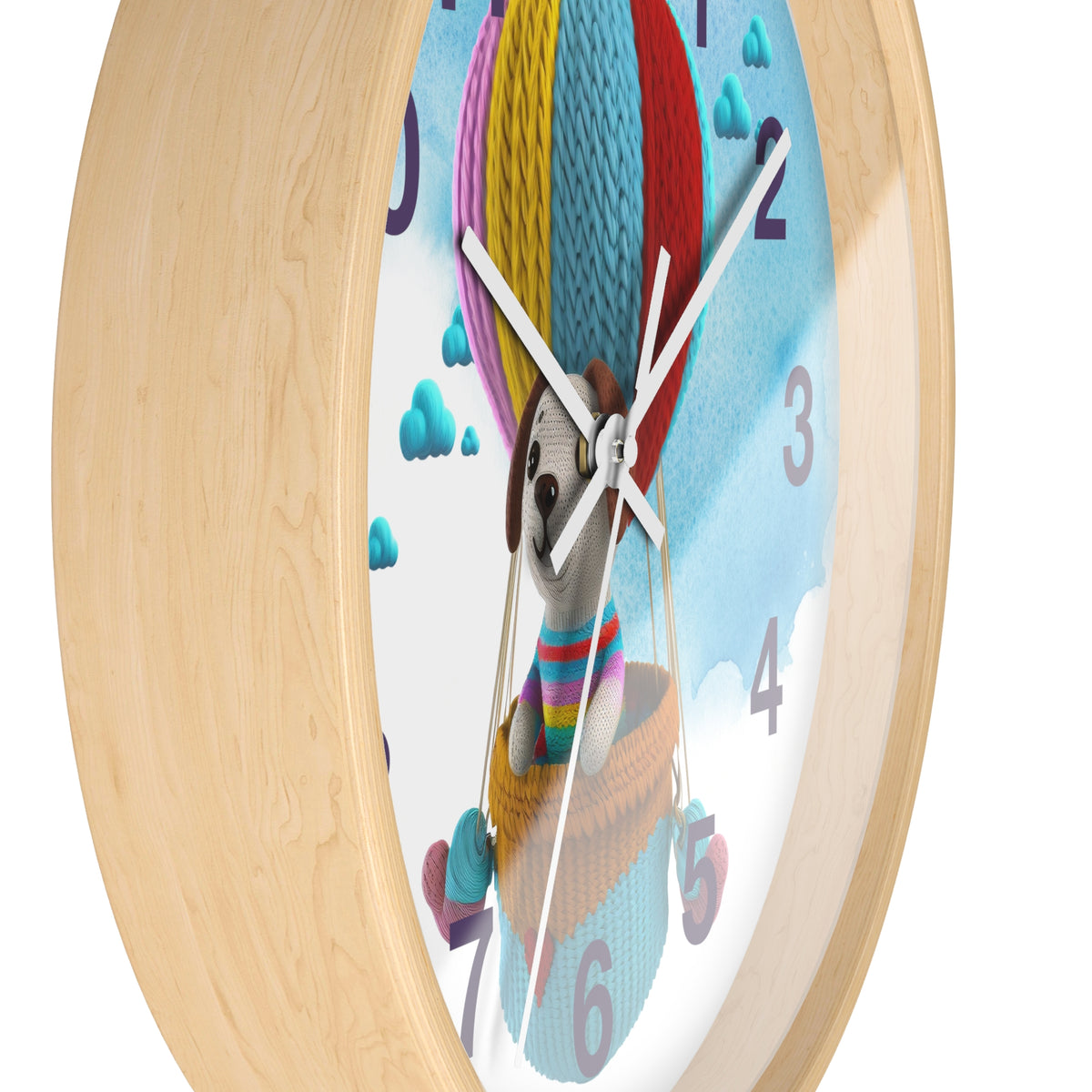 Dog in Hot Air Balloon Wall Clock