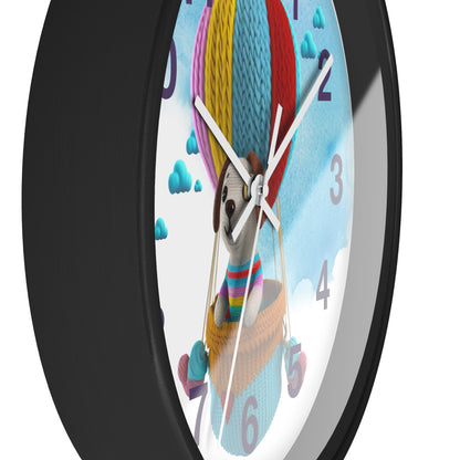 Dog in Hot Air Balloon Wall Clock