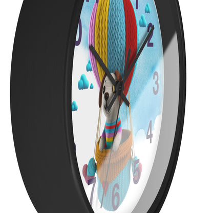 Dog in Hot Air Balloon Wall Clock