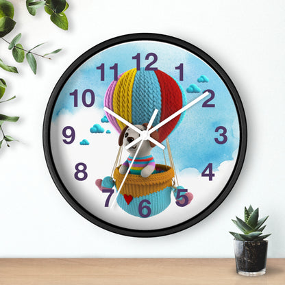 Dog in Hot Air Balloon Wall Clock