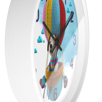 Dog in Hot Air Balloon Wall Clock