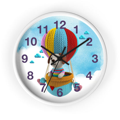 Dog in Hot Air Balloon Wall Clock