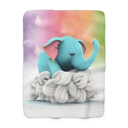 Cozy Sherpa Elephant Blanket - Throw